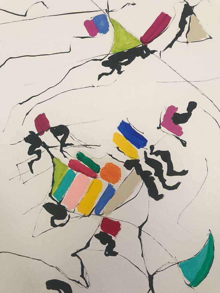 Original Abstract Expressionism Abstract Painting by Paul Roxi