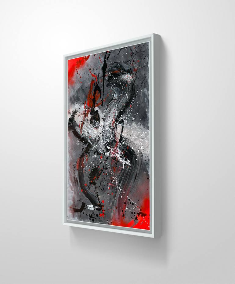 Original Algorithmic Abstract Painting by Cristiana Manolache
