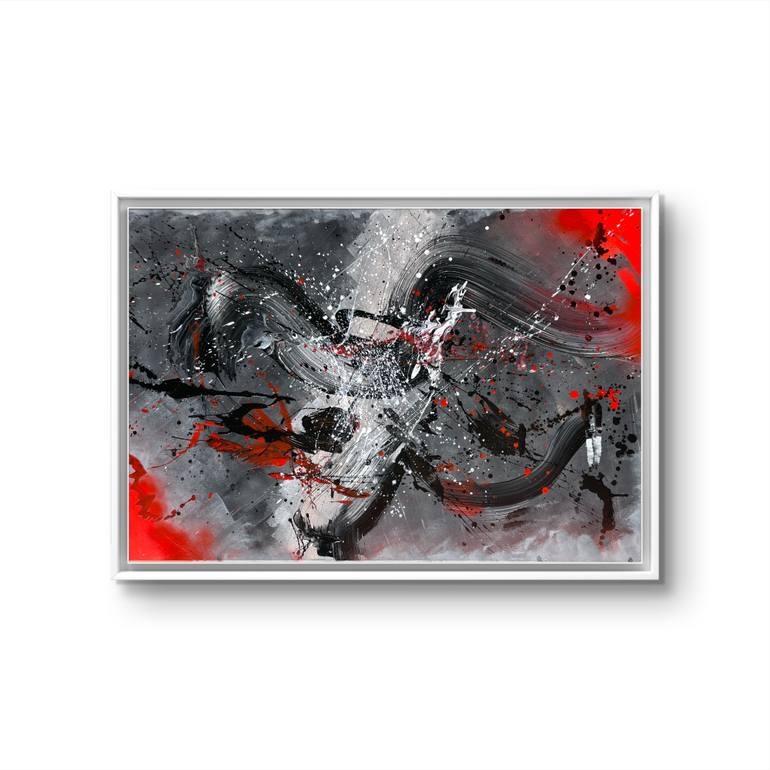 Original Algorithmic Abstract Painting by Cristiana Manolache