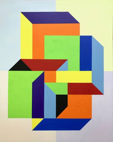 Original Abstract Geometric Paintings by Gerald Weber