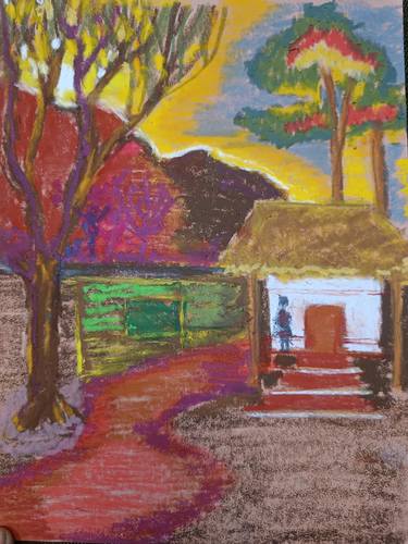 Original Impressionism Landscape Drawings by Jayashree Nandi