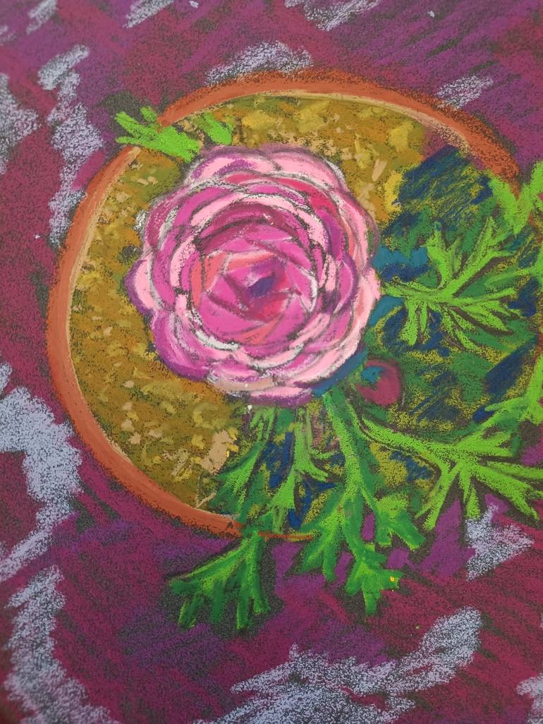 Original Impressionism Floral Drawing by Jayashree Nandi