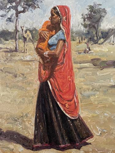 Original Folk Women Paintings by Mohd Rafique Moyal