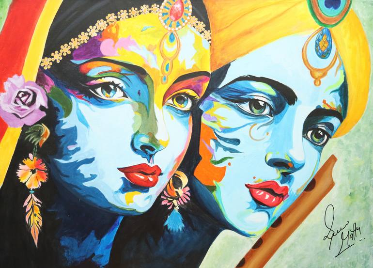 Original Portraiture Abstract Painting by Reema Mattu