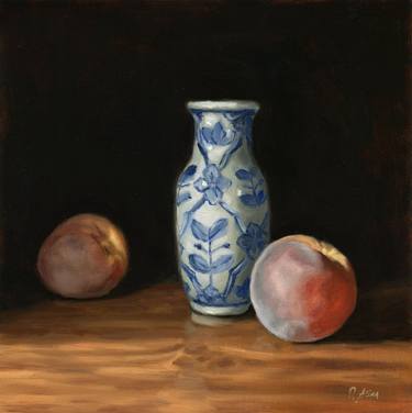 "Vase and two peaches" thumb