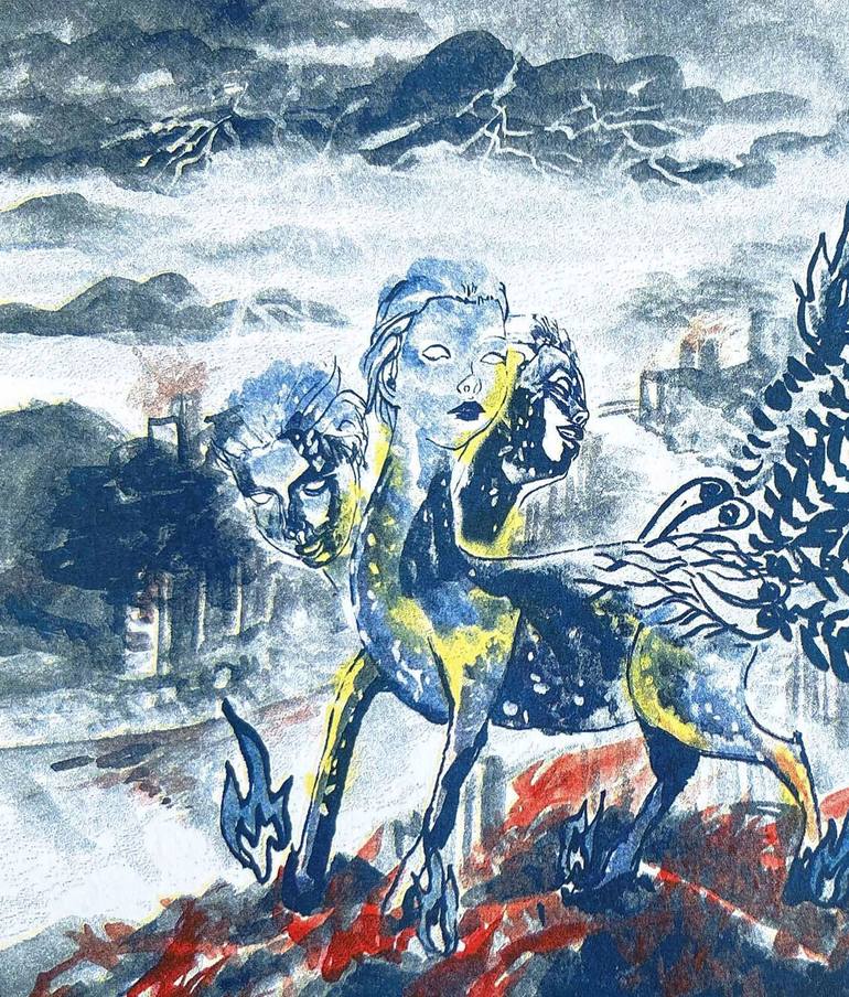 Original Contemporary Classical mythology Printmaking by Yu-Ting Chung