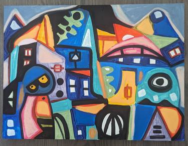 Original Cubism Abstract Paintings by Lindsey Jones