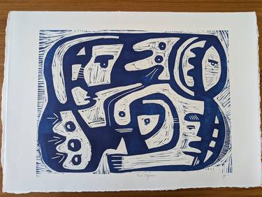 Original Cubism Abstract Printmaking by Lindsey Jones