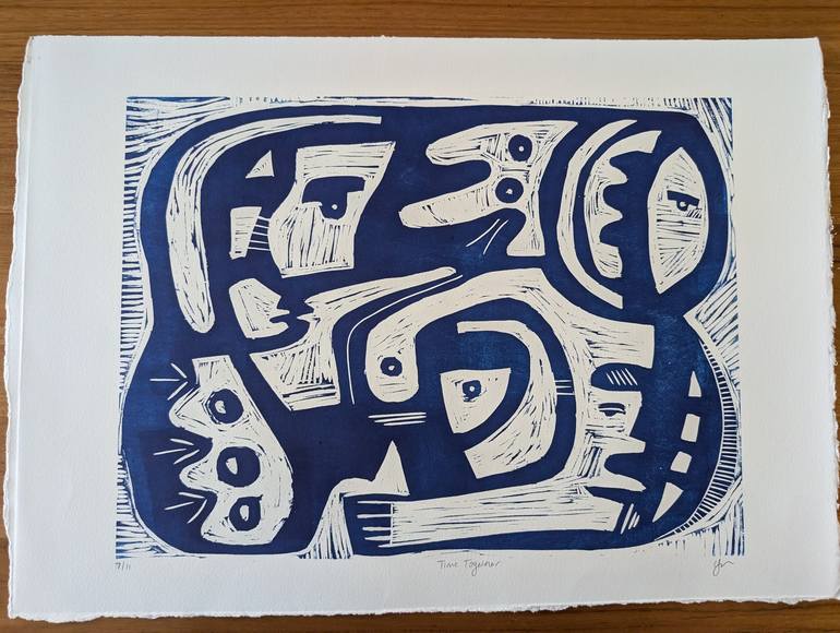 Original Abstract Printmaking by Lindsey Jones  Abstract Art on Paper  Time Together 711