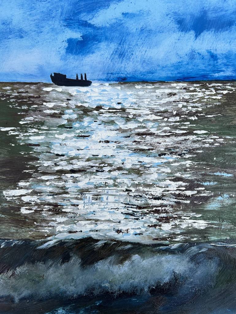 Original Impressionism Seascape Painting by Albina Folgenova