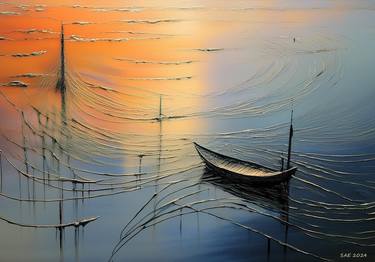 Original Abstract Boat Digital by Sherry Epley