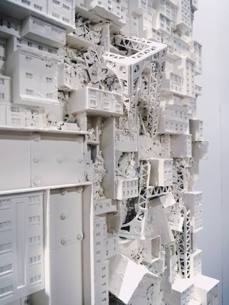 Original Abstract Cities Sculpture by Yunguk Jo