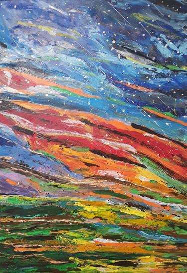 Original Abstract Expressionism Abstract Painting by Denis Titov