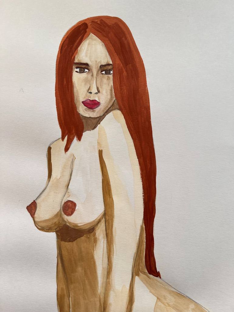 Original Figurative Nude Painting by Natallia Palyshenkava