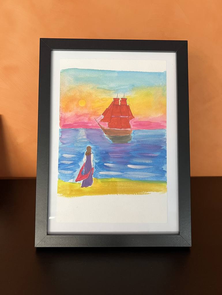 Original Romanticism Beach Painting by Natallia Palyshenkava