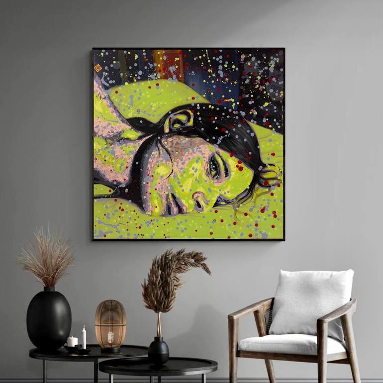 Original Abstract Women Painting by Ravi Kael