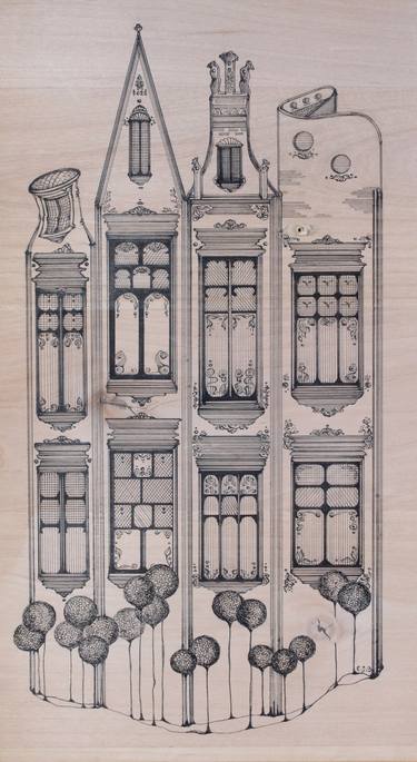 Print of Architecture Drawings by Edita J Birschbach