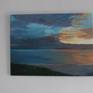 Sundown on Key Biscayne Shore -front-on gray wall