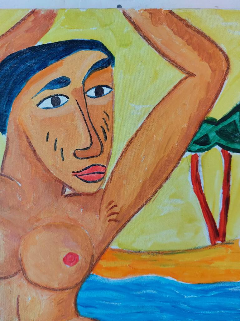 Original Expressionism Nude Painting by Giovanni Frattini