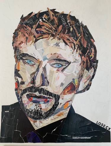 Original Figurative Portrait Collage by Petra Loseck