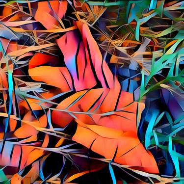 Print of Abstract Floral Digital by Webe ArttoU