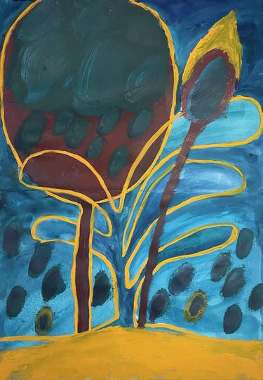 Original Contemporary Abstract Painting by Helen Kabankova