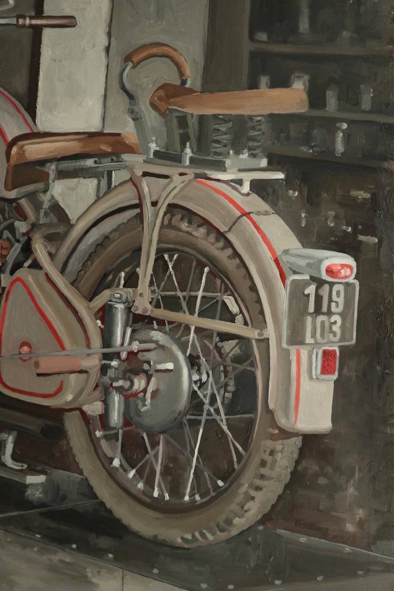 Original Contemporary Motorbike Painting by Benoit Montet