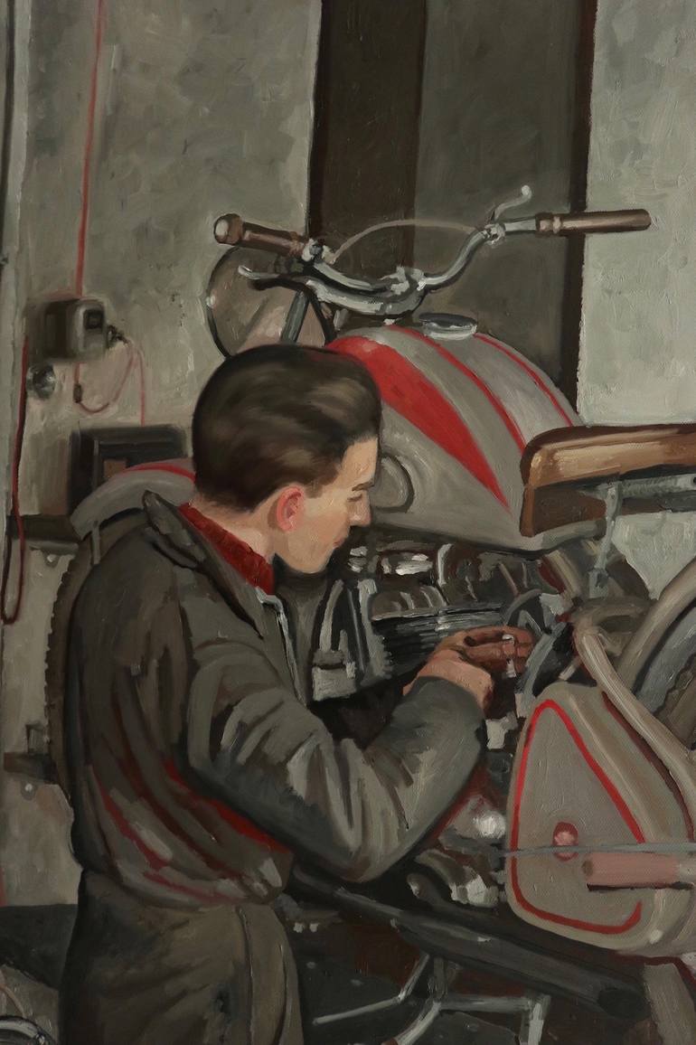 Original Motorbike Painting by Benoit Montet