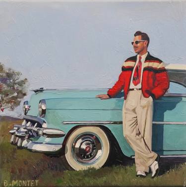 Original Figurative Car Paintings by Benoit Montet