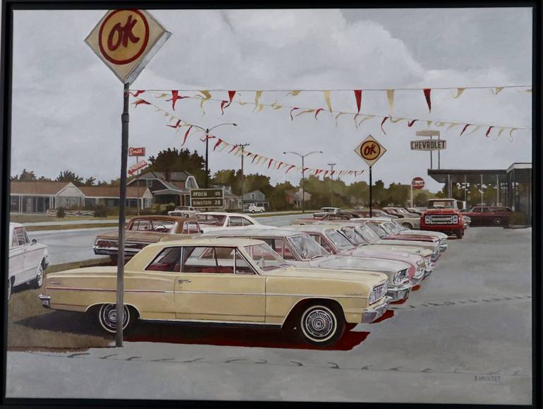 Original Realism Car Painting by Benoit Montet