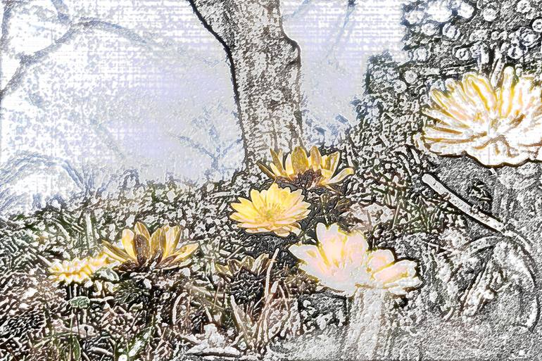February's Fukujusou flower ink painting style - Print