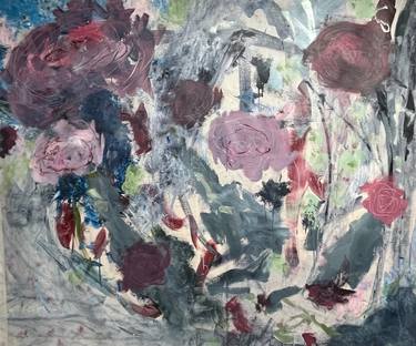Original Abstract Expressionism Floral Mixed Media by Chris Pero