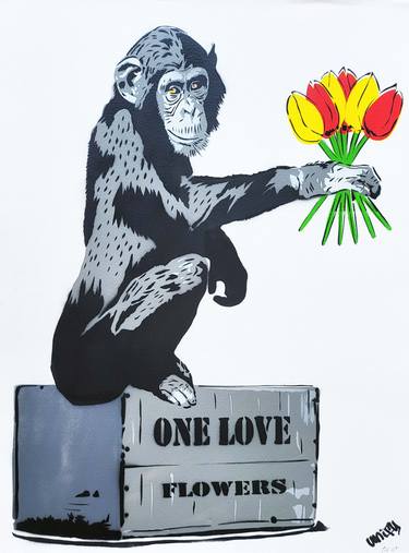 One Love Flowers Monkey thumb