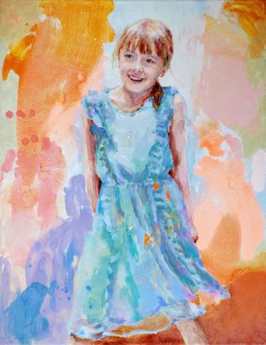 Original Figurative Children Paintings by Fernanda Cataldo