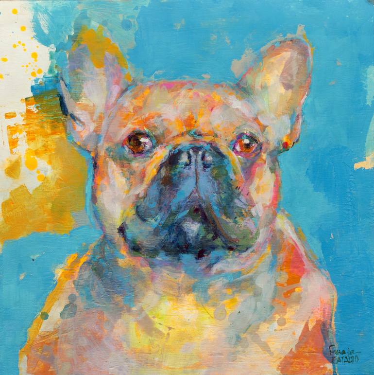 Bulldog Painting by Fernanda Cataldo | Saatchi Art