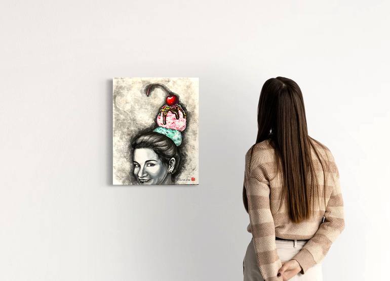 Original Black & White Family Painting by Sharon Kim