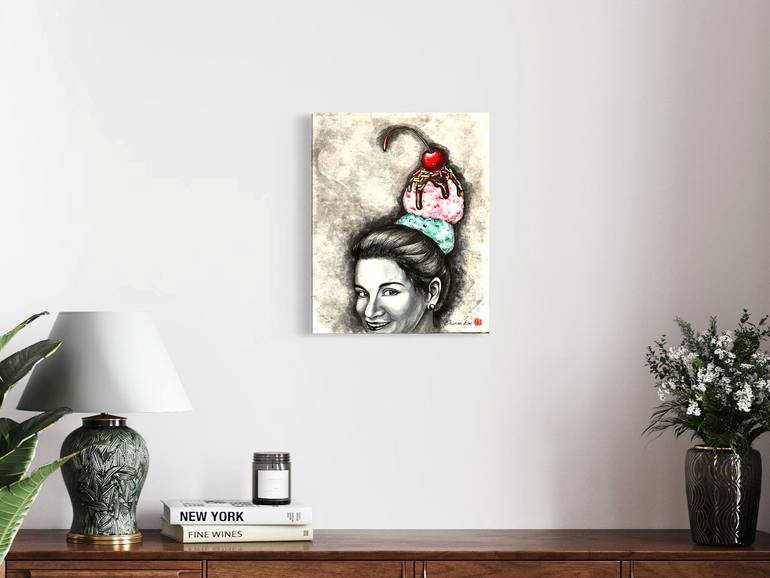Original Black & White Family Painting by Sharon Kim