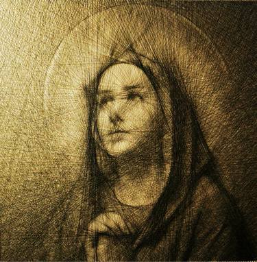 MARIA OF NAZARETH - Handmade Artwork - String Art - 60 cm x 60 cm thumb