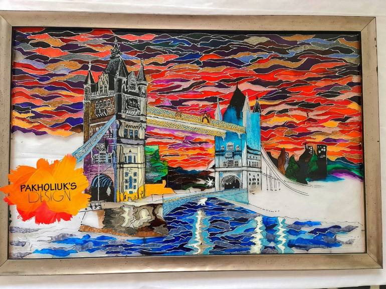 Original Abstract Architecture Painting by Svitlana Pakholiuk
