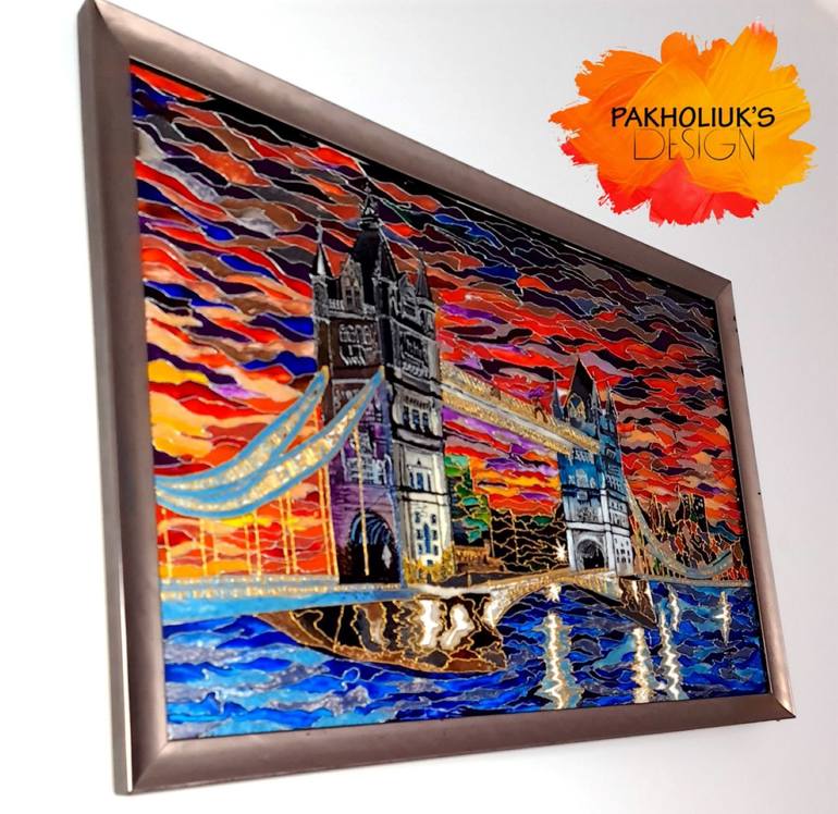 Original Abstract Architecture Painting by Svitlana Pakholiuk