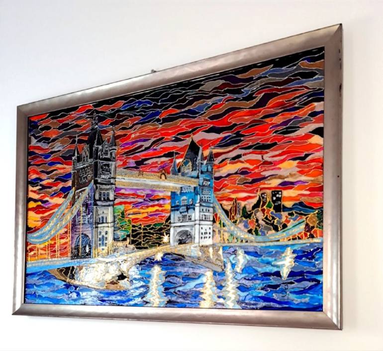 Original Abstract Architecture Painting by Svitlana Pakholiuk