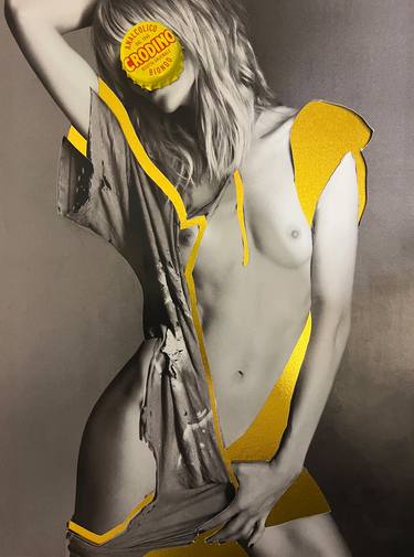 Original Pop Art Nude Mixed Media by Daniela Jung