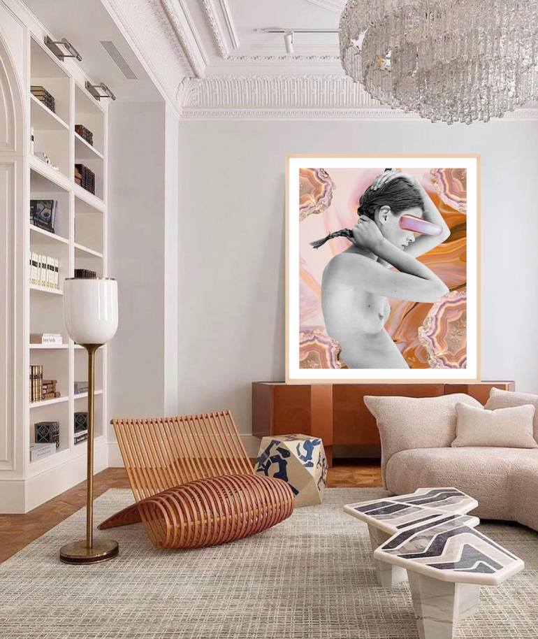 Original Black & White Erotic Mixed Media by Daniela Jung