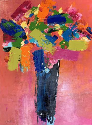Original Abstract Expressionism Floral Paintings by Laura Granata