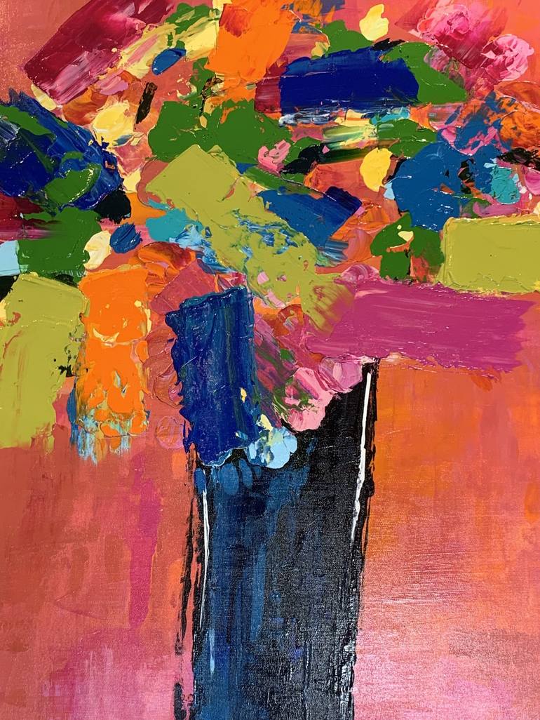 Original Abstract Expressionism Floral Painting by Laura Granata