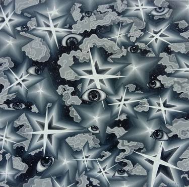 Original Surrealism Outer Space Painting by Farida Pirus