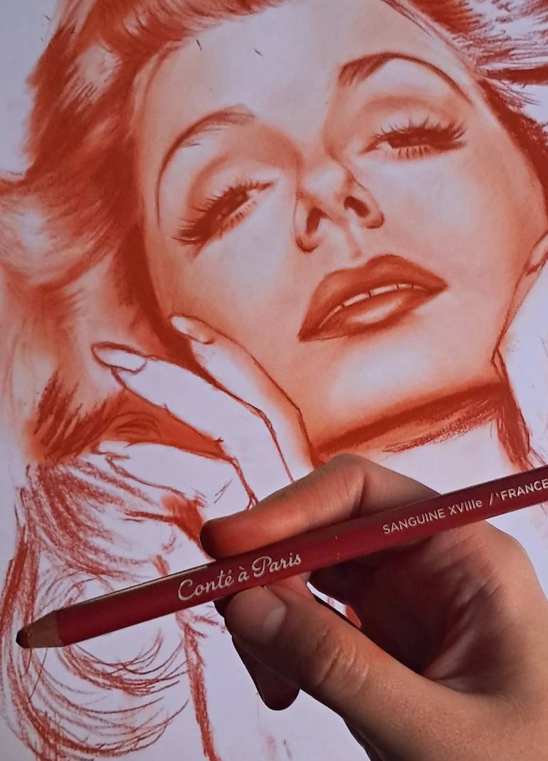 Original Realism Pop Culture/Celebrity Drawing by Carla Gagliano
