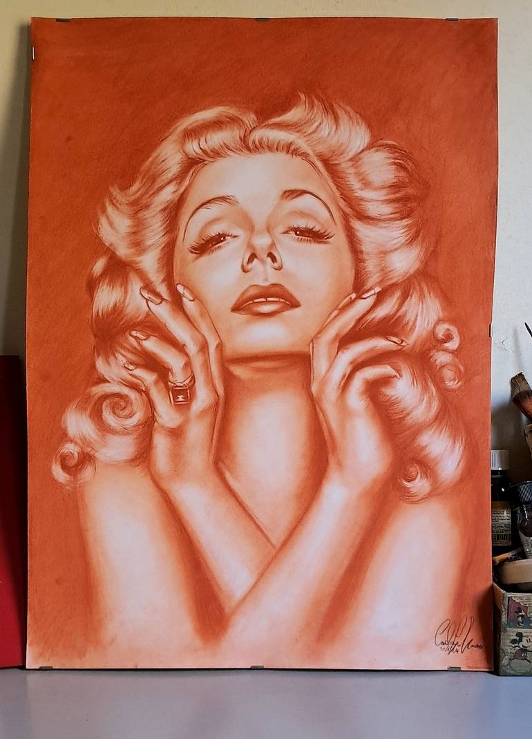 Original Realism Pop Culture/Celebrity Drawing by Carla Gagliano