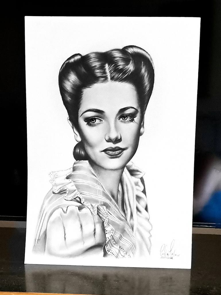Original Portraiture Cinema Drawing by Carla Gagliano