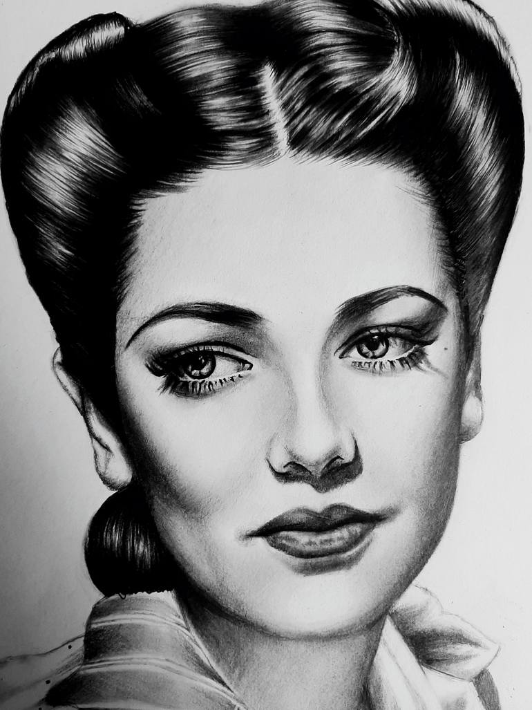 Original Portraiture Cinema Drawing by Carla Gagliano